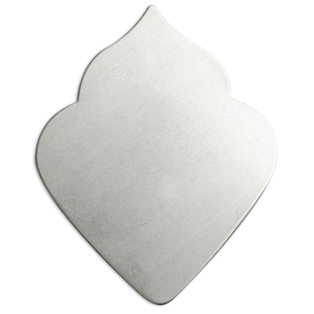 Metal Stamping Blanks Alkeme Deco Leaf Petal, 47.5mm (1.87") x 36.4mm (1.43"), 18 Gauge, Pack of 4